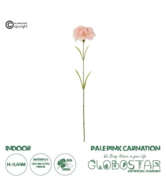 GloboStar® Artificial Garden PALE PING CARNATION BRANCH 21208 Τεχνητό Διακοσμητικό Κλαδί Γαρίφαλο Απαλό Ρόζ Y60cm